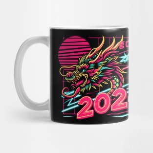 YEAR OF THE DRAGON 2024 VINTAGE RETRO SUN Mug